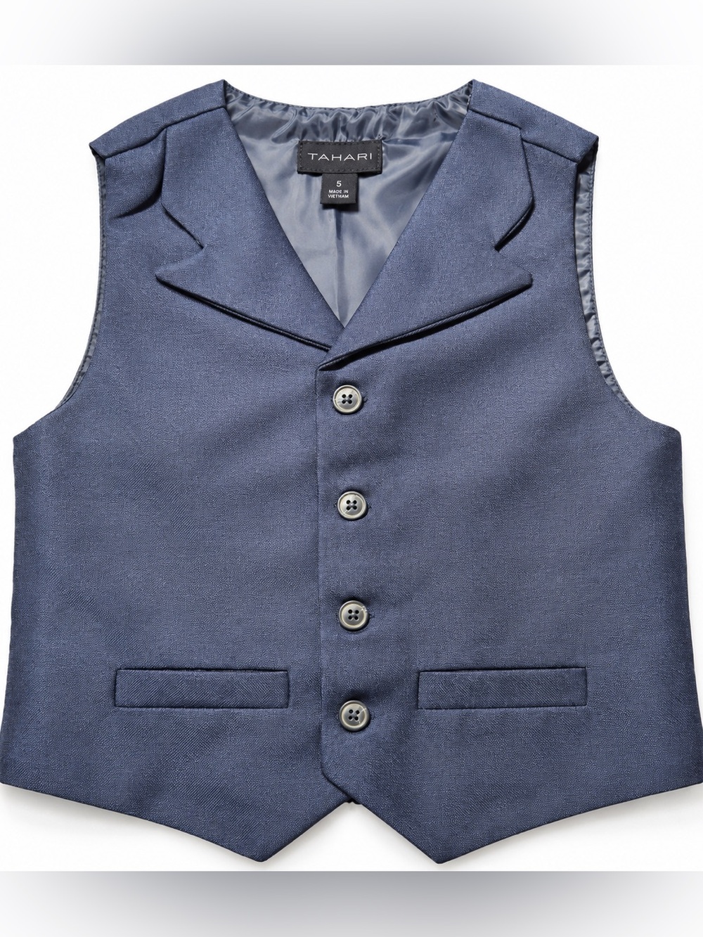 Tahari Boys Navy Blue Formal Suit Vest Size 5 Dress Wedding